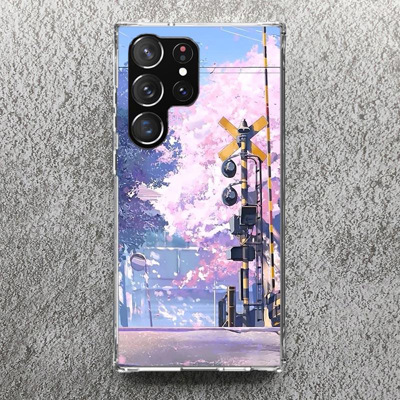 Coque de téléphone Esthétique Anime Paysage Pour Samsung Galaxy S25 S24 S23 Ultra S22 Plus S21 S20 FE S10 + S25Ultra S24U Coque Souple