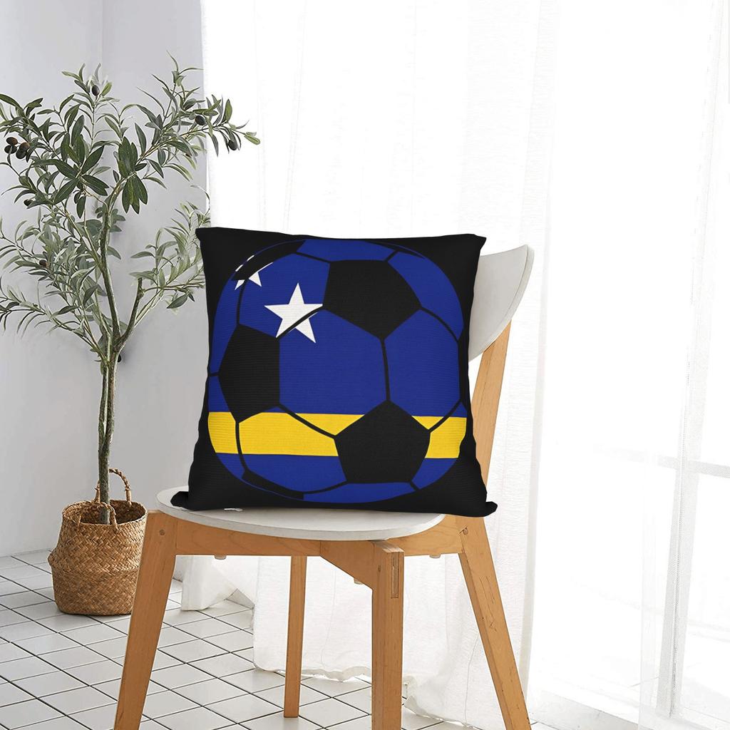 Curacao Football Soccer Square Pillow Covers Polyester Bed Car Cushion Cover Cute Decorative Throw Pillow Case 40*40