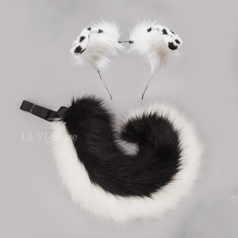 12 Styles 2Pcs/Set Furry Anime Dog Ear Headband Tail Cartoon Comic-Con Cosplay Costume Accessories Plush Animal Ears Tail