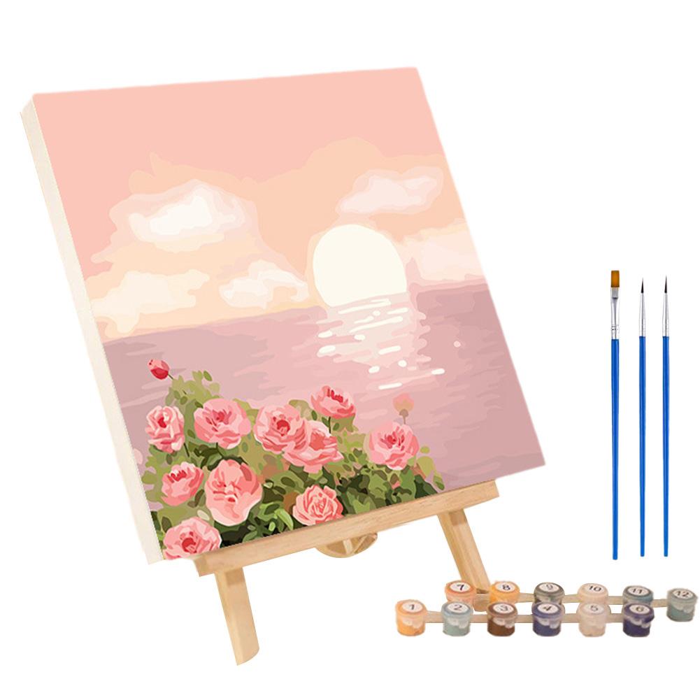 Frame Painting By Numbers Kits Abstract Sunset Landscape Modern Drawing Coloring By Numbers Acrylic Paint For Home Decor