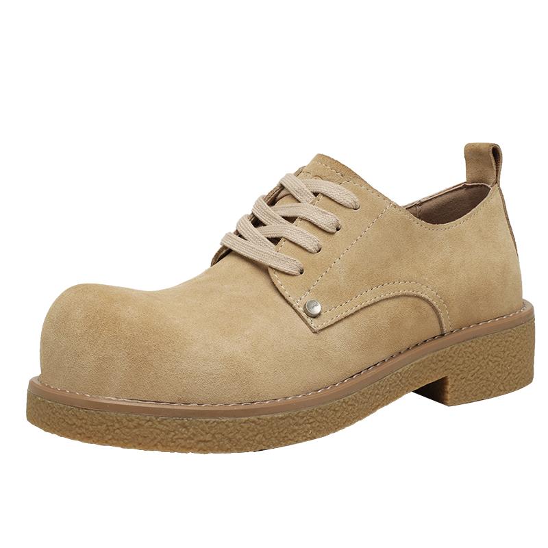 

Fashion Fashion Round Toe Luxury Tooling Dress Shoes Men Genuine Leather Lace-Up Formal Business Shoes Comfy Antiskid Thick bottom Shoes 45