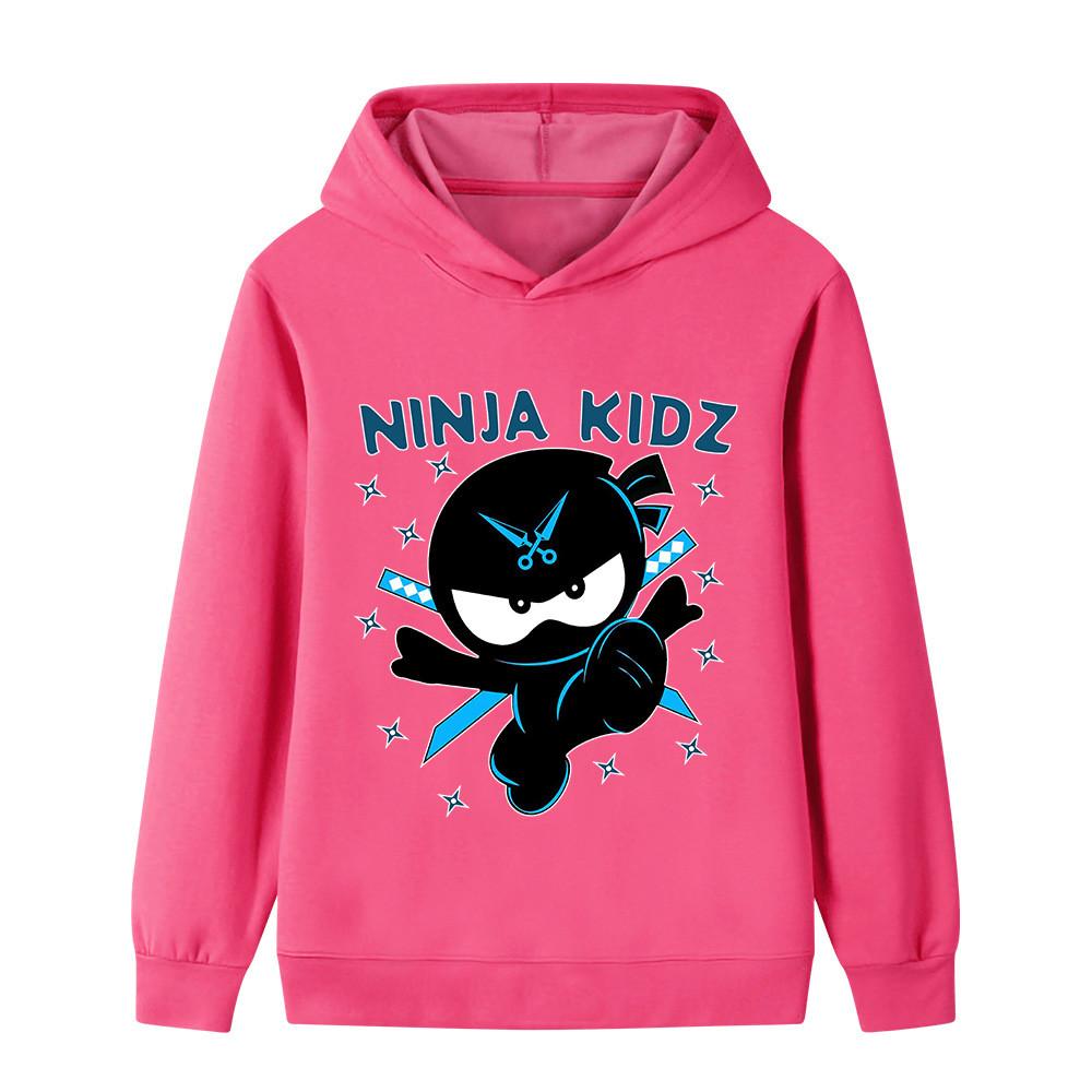 B1176 Multi-color Kids Boys Girls NINJA KIDZ Printed Casual Long Sleeves Hoodie