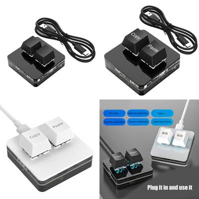 Small Keyboard Macropad 2 Keys Customizable RGB Backlighting Switches Programming For E-sports Gaming Tablet Photoshops