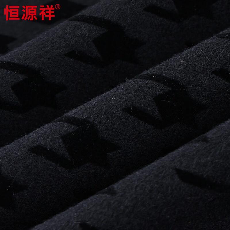 Hengyuanxiang Men's Pure Wool Notched Lapel Mid-Length Coat