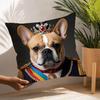 Renaissance Royal French Bulldog Pillow Case Square Double‑Sided Print Cushion Case For Sofa Home Bedchamber Decor Gift