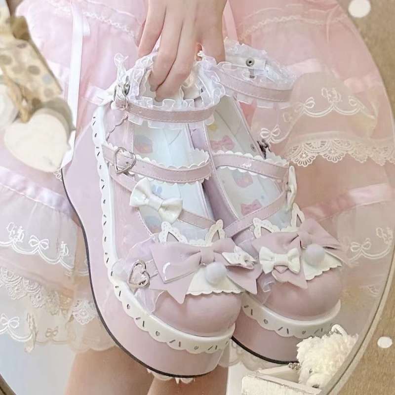 Lo zapatos Zapatos japoneses de cuero pequeño zapatos de mujer falda cabeza redonda lindo hermana suave uniforme jk plataforma zapatos de cabeza grande zapatos lolita