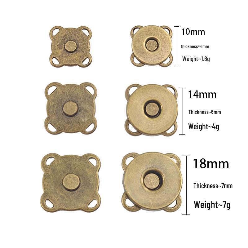 Plum Blossom Magnetic Snap Buttons: Hand-Sewn Invisible Male-Female Magnets (100 pcs)