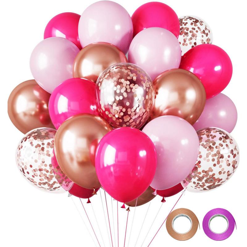 12-Inch Sequin Metallic Latex Balloons, 30pcs - Perfect for Birthday Party Decorations