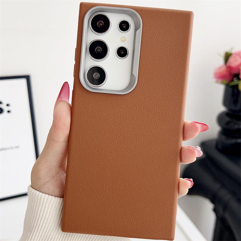 Applicable To iPhone17 Plain Leather Pattern Soft Case Mobile Phone Case Apple 17proMax Simple Apple 17air Anti-drop 16E