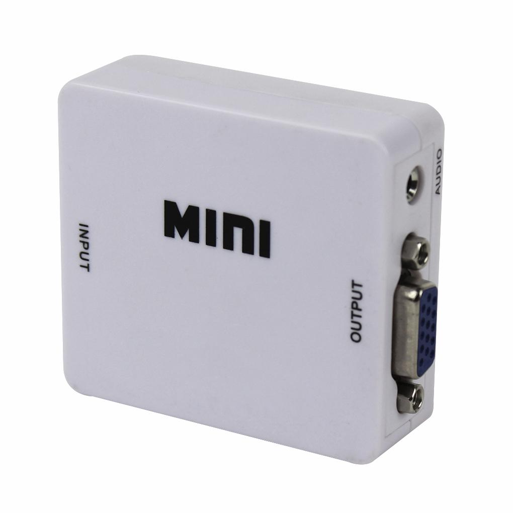 Portable HD 1080P HD To VGA Converter With Audio VGA2HD Video Box Adapter For Computer HDTV Projector For DVD PS3