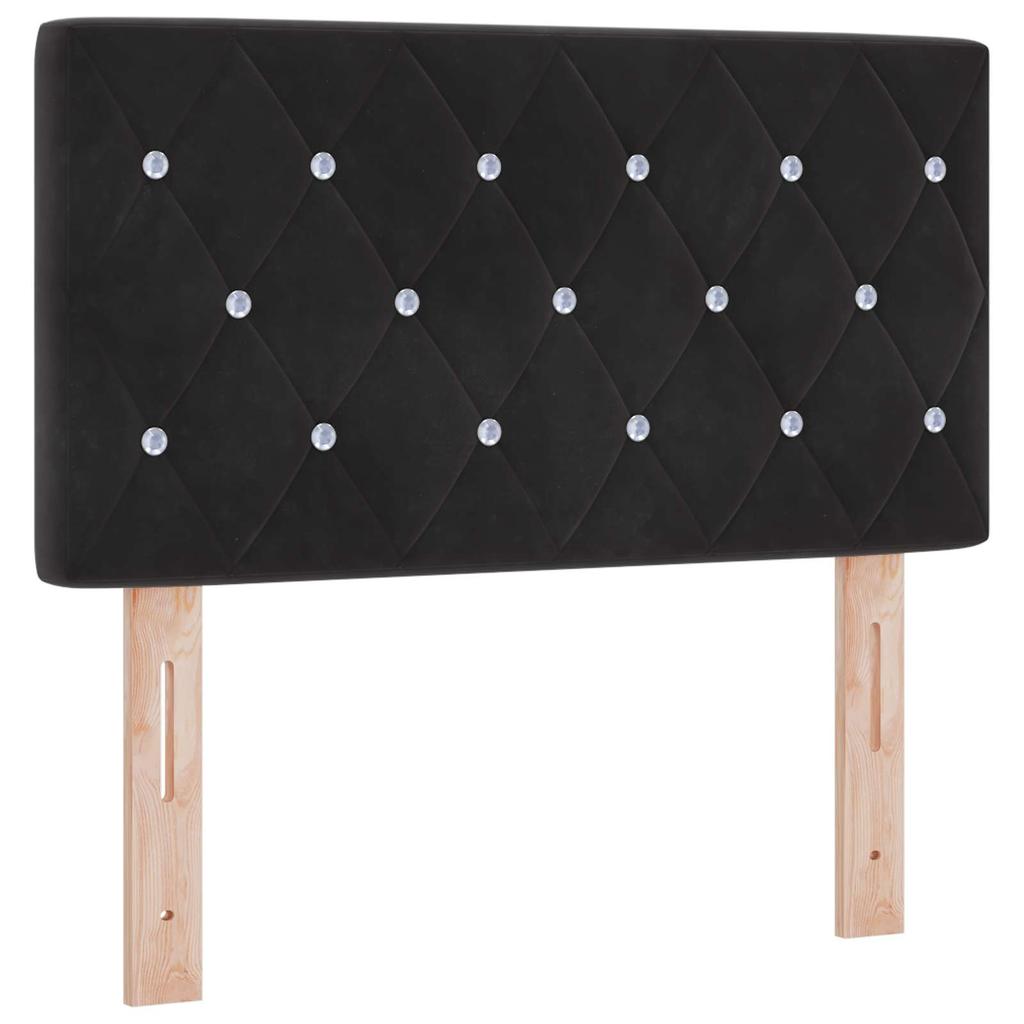 Box Spring Bed with Mattress Black 80 x 200 cm Velvet