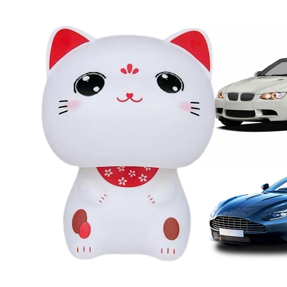 Solar Bobblehead Cat Car Dashboard Interior Decoration Adorable Animal Bobble Shaking Head Dancing Toy For Learning Table