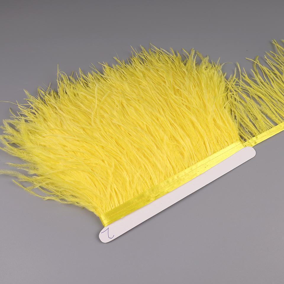 Feather10-15cm Ostrich Feathers Trim Plumes Ribbon Selvage For DIY Wedding Dress Decoration Handiwork Crafts Accessories