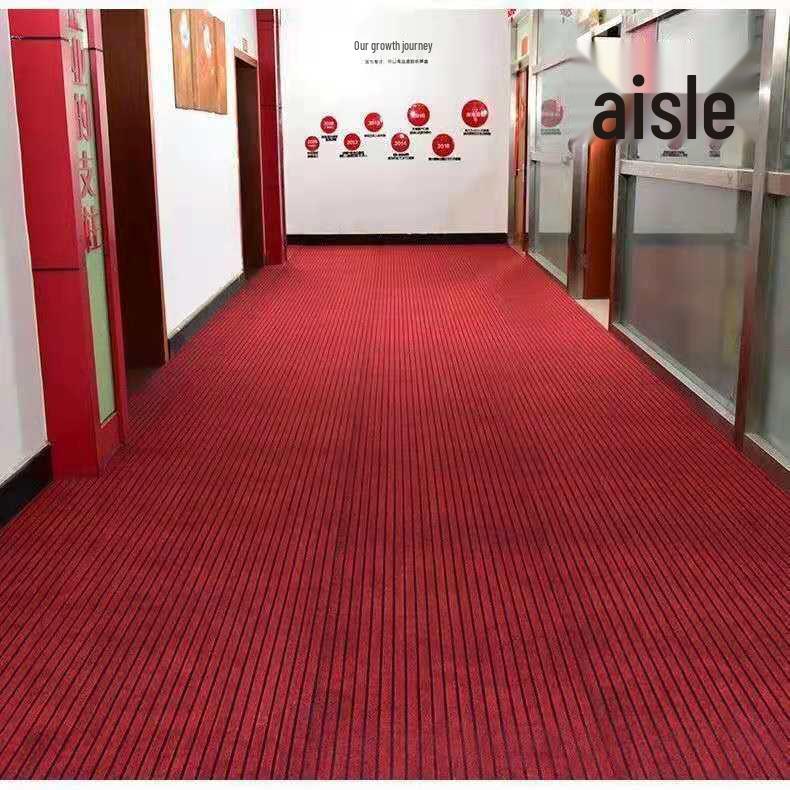 Large Red Anti-Slip Water Absorbent Doormat for Hotel Entrances and Shopping Mall Corridors