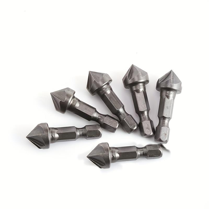 2 peças 1/2 haste hexagonal cinco lâminas escareadas broca 12,5 mm 5 peças abridor de furos para marcenaria spot facer rebarbação broca conjunto