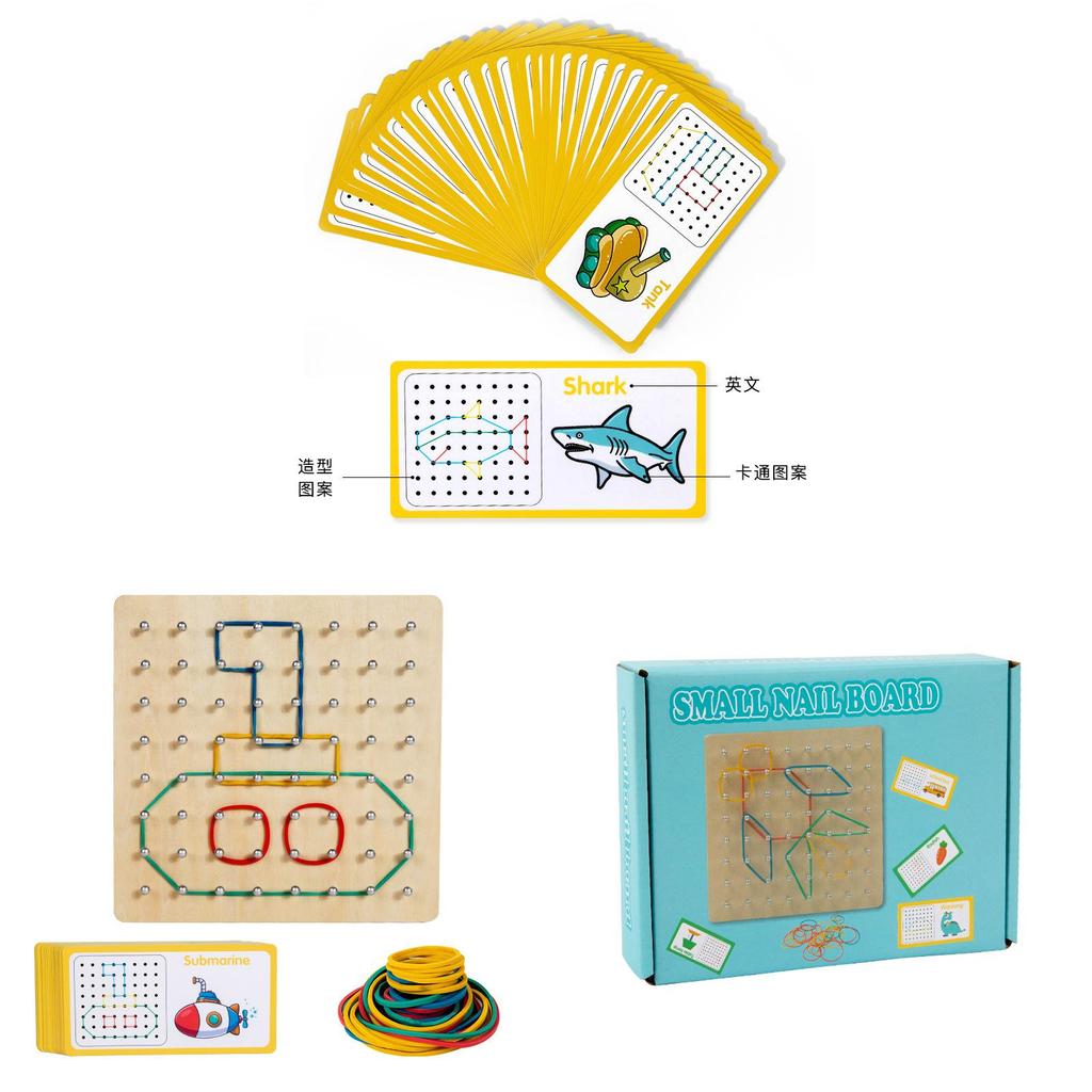 Wooden Geometry Puzzle Board With Creative Magnetic Pegs For Toddlers Learning And Development