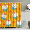 Cute Cupcake Shower Curtain Bathroom Decor With Strawberry Pattern For Kids Room Yellow Color (180X240Cm)