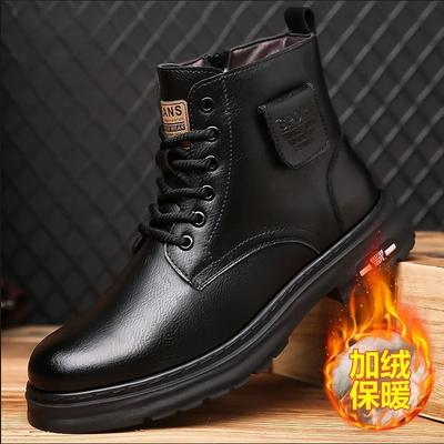 2024 Neue Martin-Stiefel Herren Herbst und Winter Samt High-Top Herrenschuhe Britischer Stil Halbschaft Herren Workboots 9763