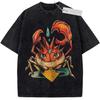 Unisex Washed Black Vintage T  Shirt Astrological Cancer High  Quality Fabric for Home Leisure Travel Shopping