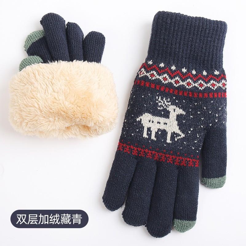 New Knitted Wool Snowflake Gloves Men and Women Autumn and Winter Warm Christmas Magic Gloves Adult