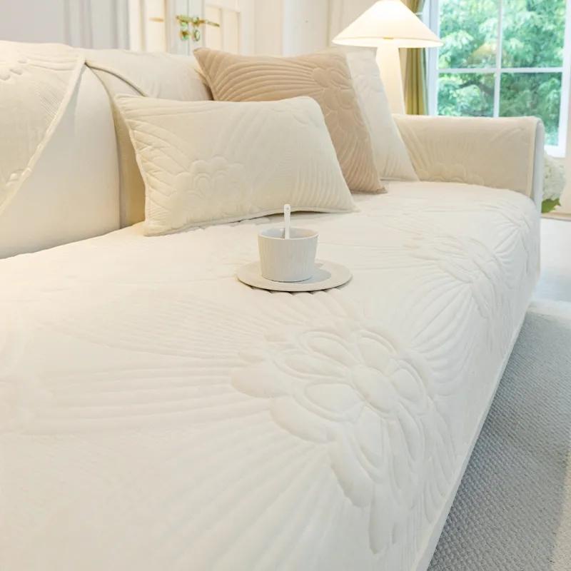 Vintage Living Room Milk Velvet Sofa Cushion Plush Sofa Cover Cover Autumn and Winter All-season Universal Sofa Towel Cover Cloth Seat Cushion