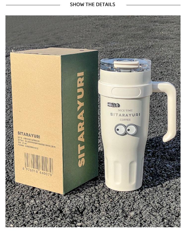 Large Capacity Straw Thermos Cup for Girls & Boys - Perfect for Outdoor Sports, Office, and Travel