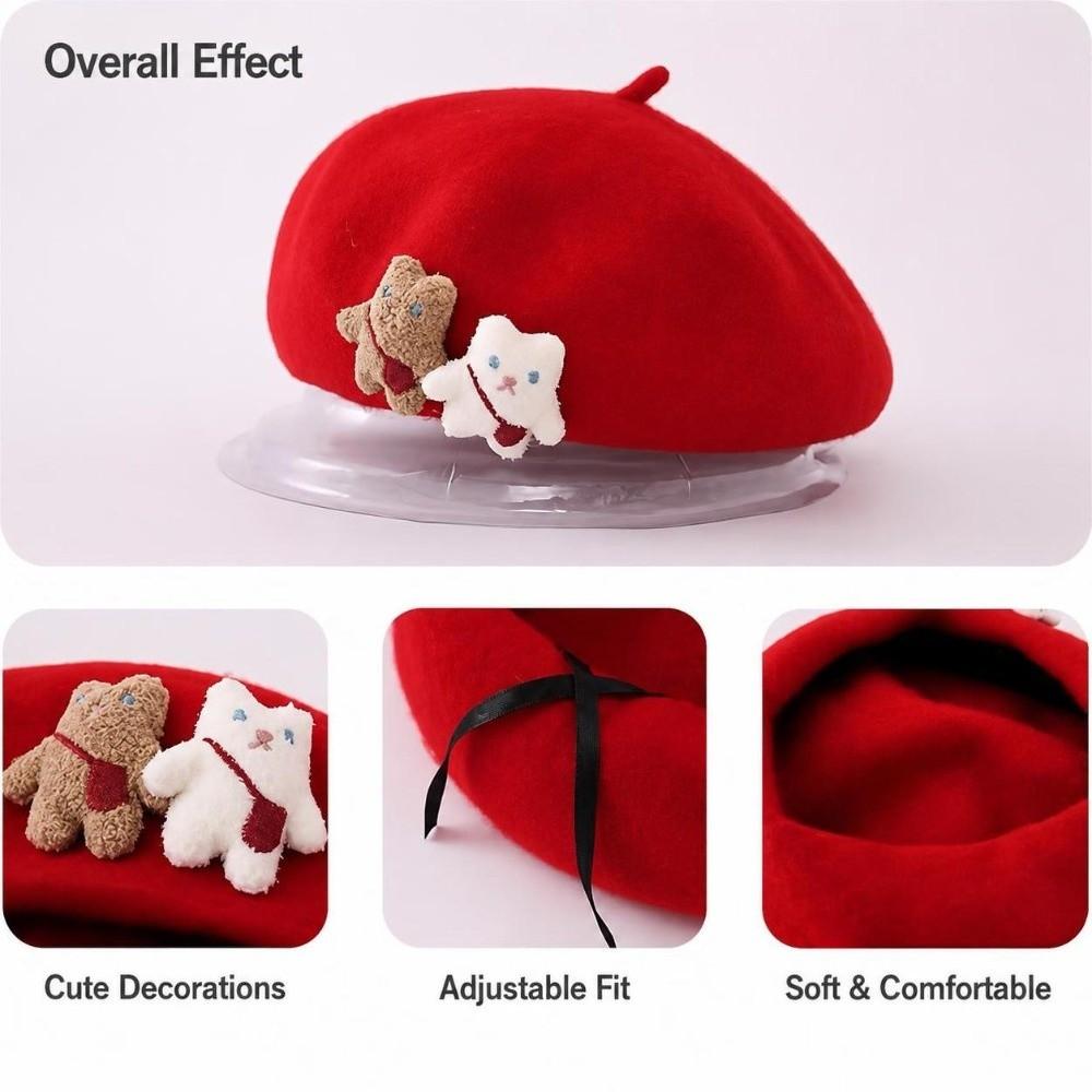 Cartoon Kids Beret Soft Boys Hat Cute Baby Hat Autumn Winter