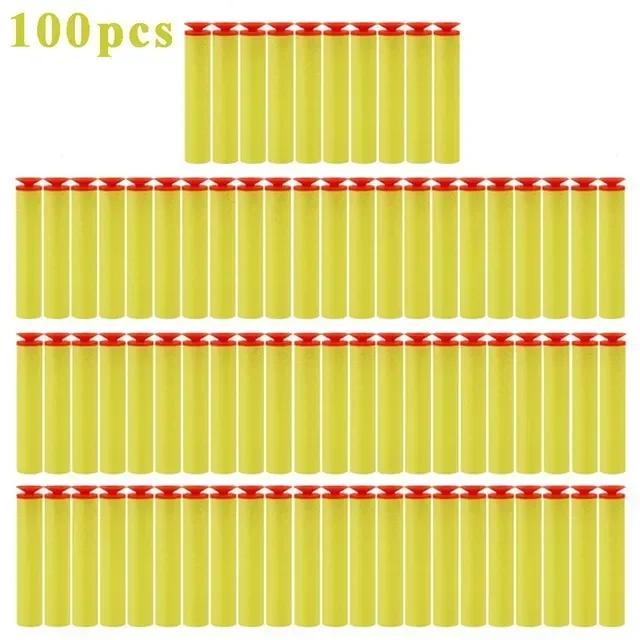 

WNew Sucker Darts Bullets 100pcs 7.2cm Foam Bandolier Accessories For N-strike Elite Series Safe Toy Parts Kids Outdoor Toys жовтий