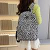 Schoolbag New College School Bag Female Junior High School Retro Leopard Print Backpack Lightweight High School Computer Travel Backpack