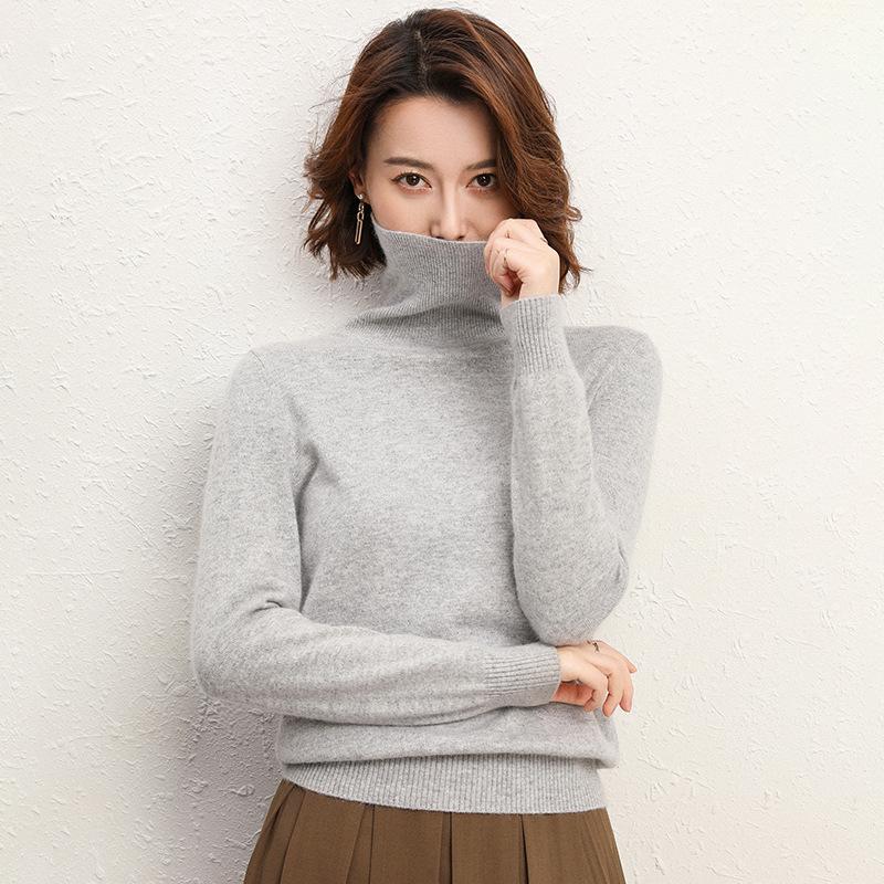 High-collar Women's Knitwear Long-sleeved Short Section Hedging Loose Big Yards Sweater Fall and Winter Fashion Wild Cardigan Bottoming Shirt