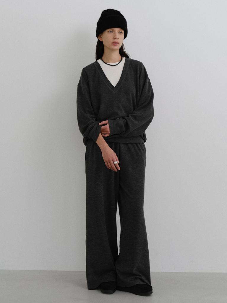 Text Room Soft Knit Pants_Charcoal