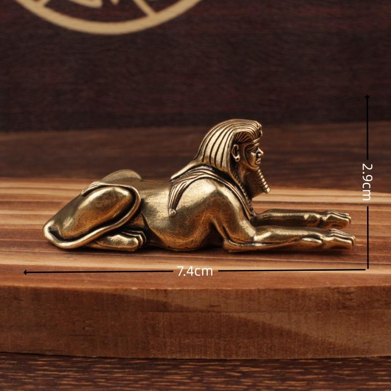 Латунные Украшения Золотой Сфинкс Египетская Скульптура Латунные Винтажные Декоративные Фигурки Аксессуары для Украшения Дома