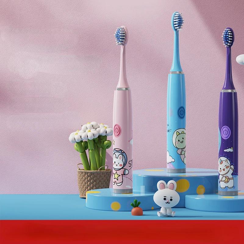

Детская электрическая зубная щетка с рисунком, ультразвуковая очистка зубов, отбеливание, водонепроницаемость, с 3/1 мягкими насадками для ухода за зубами