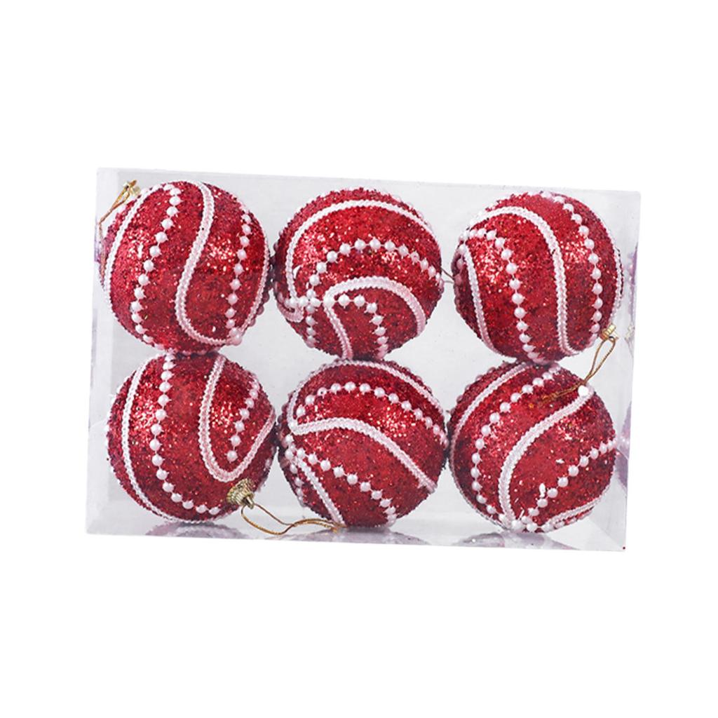 6x Christmas Balls Christmas Tree Decorations with Hanging Rope Hanging Ornaments for Engagements Wedding