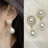French Imitation Pearl Earrings, Retro Water Droplet Shaped Earrings for Women's Court, High-end, Noble and Elegant Earrings