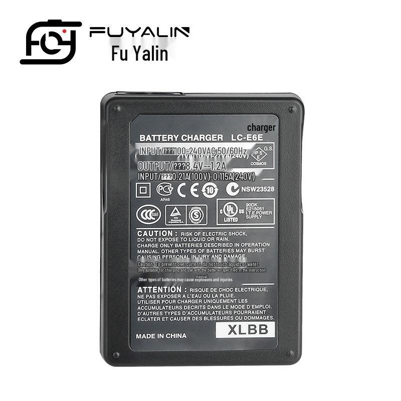 LCE6E Charger for Canon R6, R5, 7D Mark II, 7D, 6D Mark II, 6D, 5D Mark III, 5D Mark II, 90D, 80D, 60D.