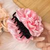French Satin Camellia Large Hair Claw Clip - Elegant Floral Accessory