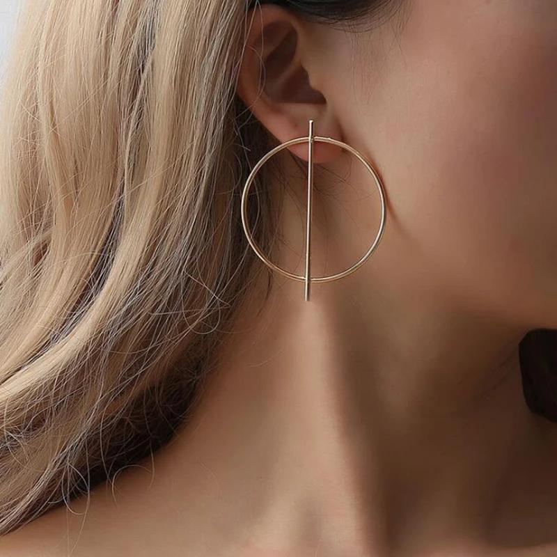Neue Große Kreis Stud Ohrringe Für Frauen Geometrische Aussage Gold Farbe Ohrring Modeschmuck Brincos Bijoux boucle d'oreille