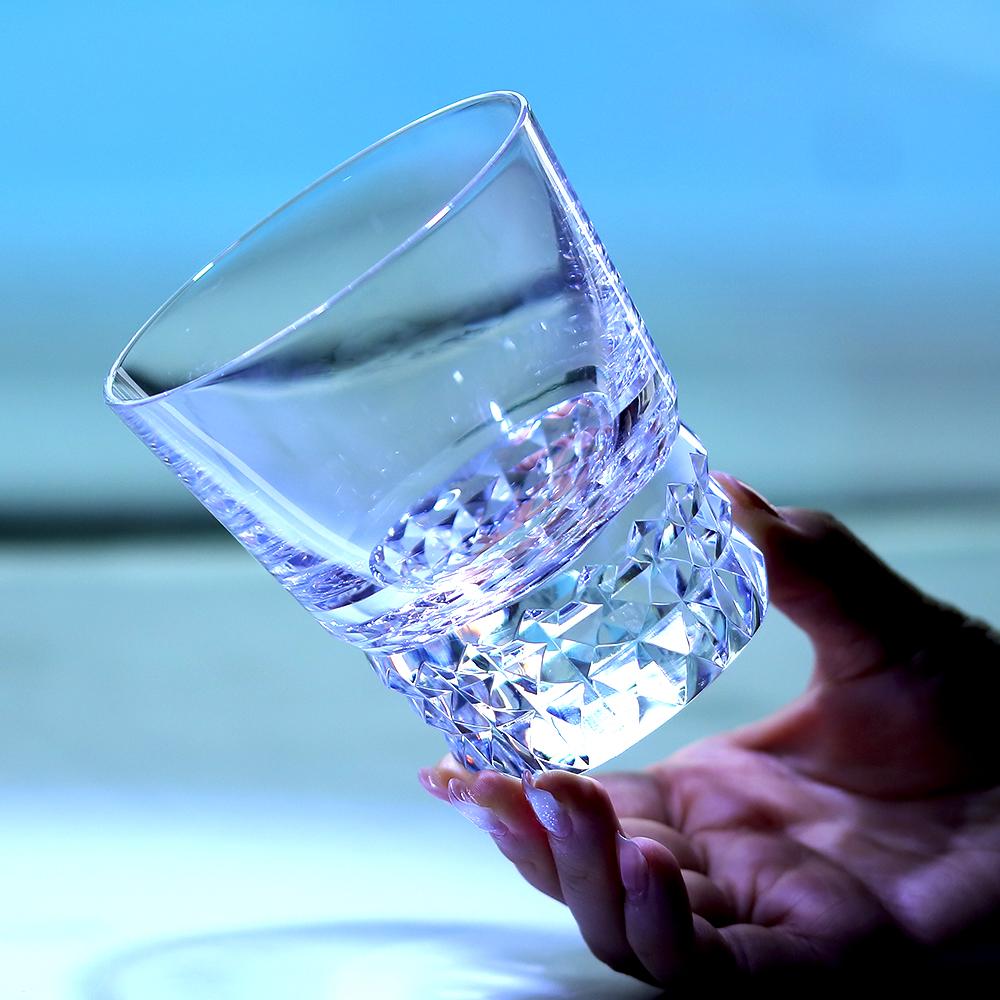 Handcrafted Edo Kiriko Crystal Cocktail Whiskey Glasses Tumbler, Hand Cut Old Fashioned Glasses, 250 Ml
