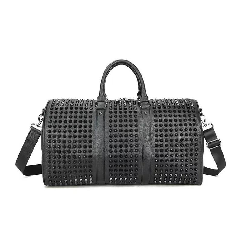 Rivet Crossbody Bag Large Capacity Travel Duffle PVC Street Style Unisex