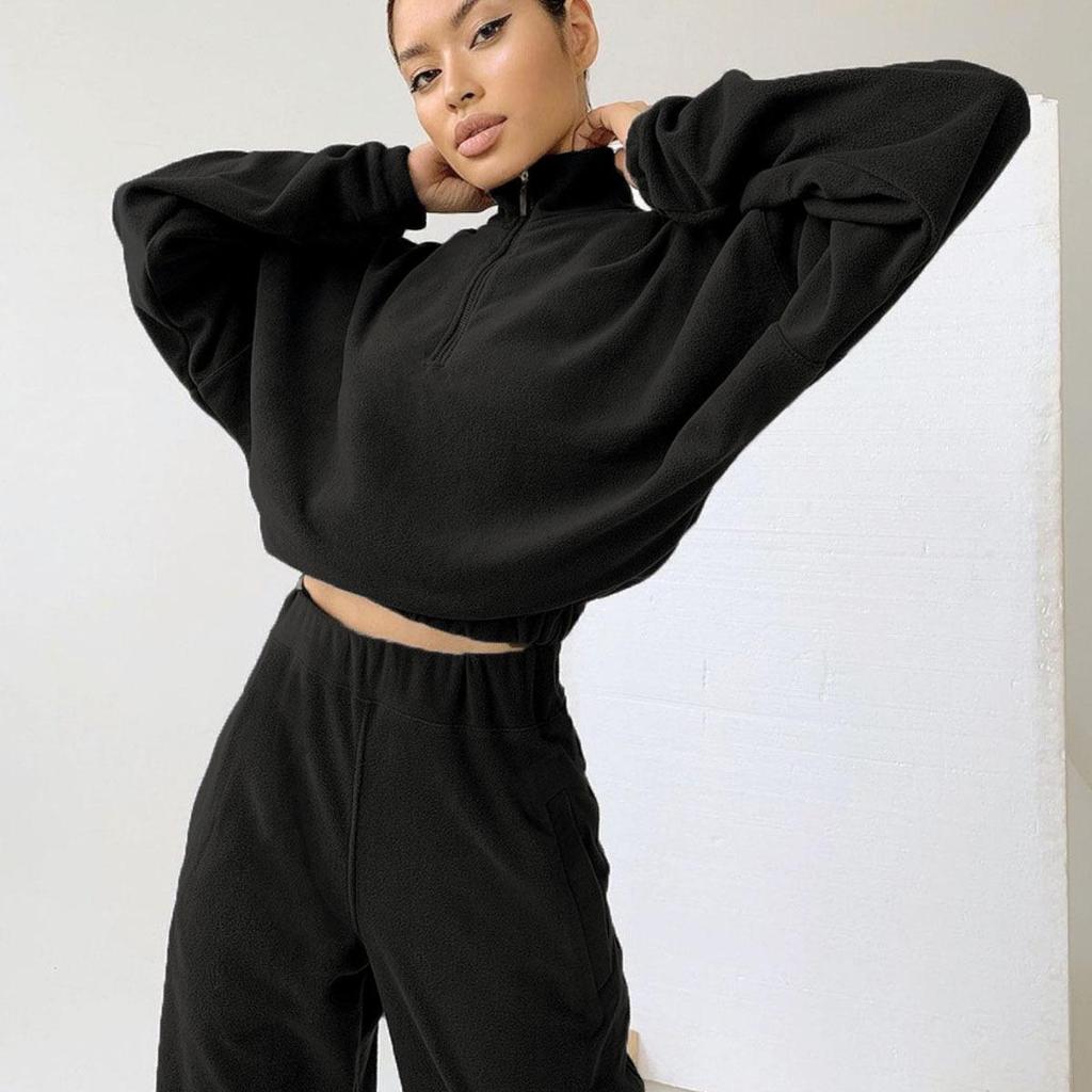 Tracksuit Women Suit Casual Fleece Sports Set Long Sleeved Sweatshirts Trousers Sportswear Sweatshirts Pullover Jogging Sweatpants