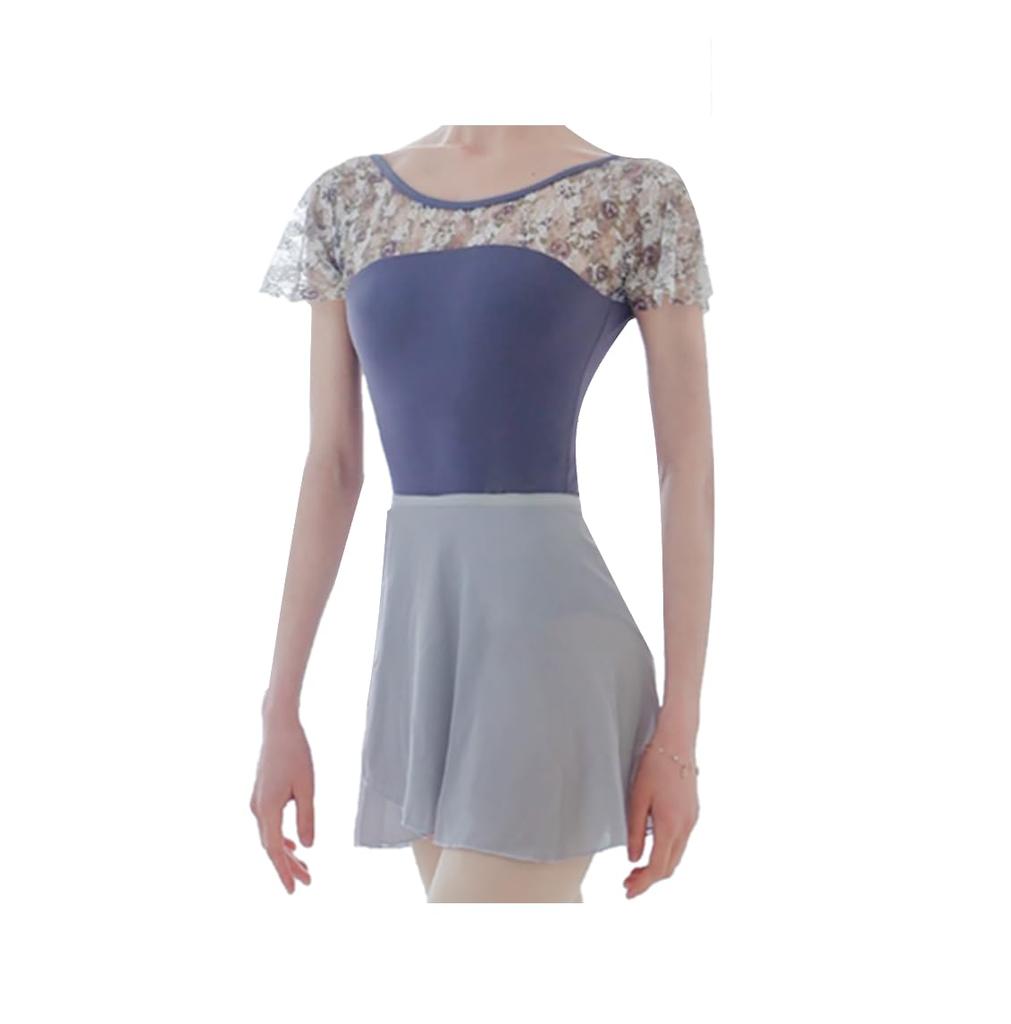 ProDance Dark Blue Stylish Fabric Short Sleeve Ballet Leotard PLHA019MA Dark Purple/Dark Half-Cup (L, Purple)