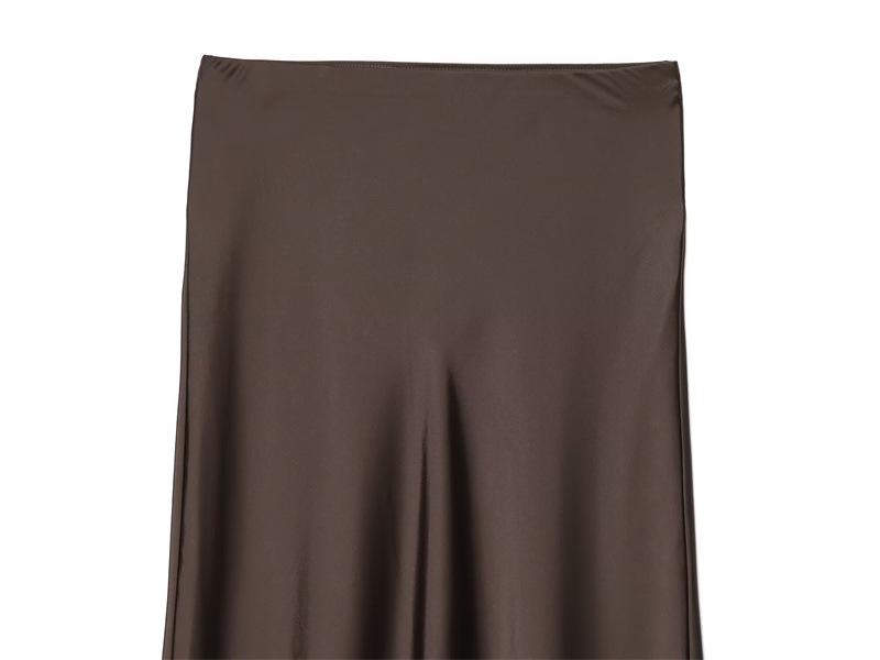 European American Winter 2025 Lace Satin Midi Skirt