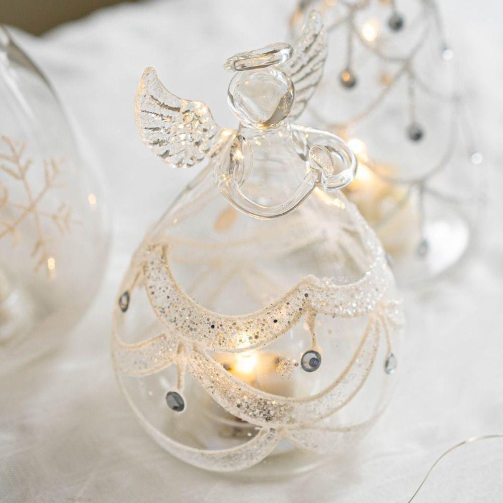 Transparent Angel Fairy Glass Light Glass Kawaii Decor Ornaments  Home Living Room