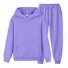 Mens Hooded Sweatshirt Set Winter Fleece Lined Top Jogger Pants Two-Piece