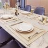 Hollow Insulation Mat Rectangular Placemats Kitchen Items Cotton Linen Dining Table Mat  Hotel