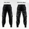 Men Cargo Pants Ankle-banded Reflective Patchwork Multi Pockets Loose Casual Straight Leg