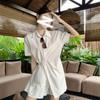 Korean fashion temperament POIO collar short-sleeved dress summer new high-waisted casual shorts personalized suit