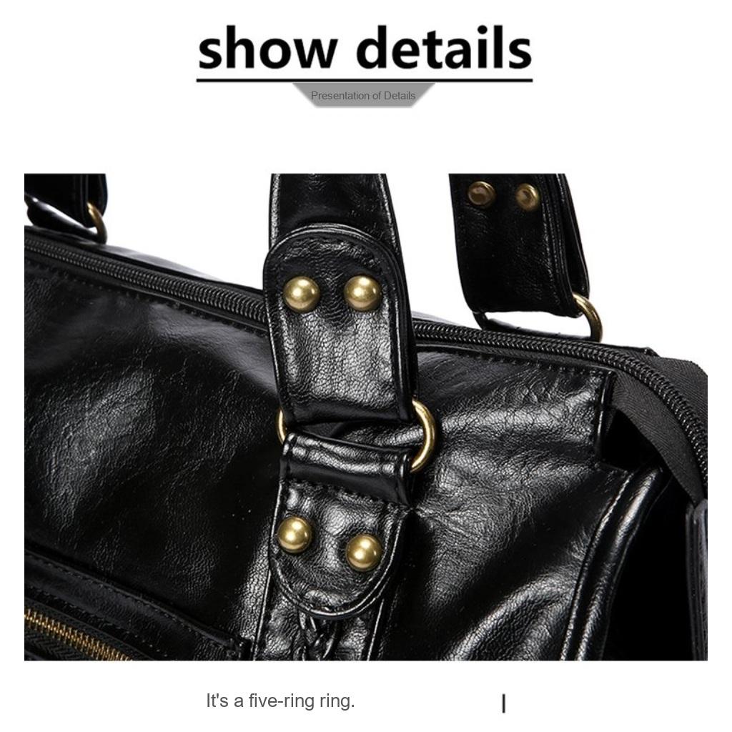 Handbag Unisex Faux leather Multi Pocket Adjustable Strap Daily Commute
