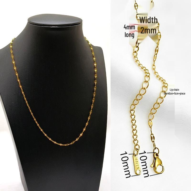 Gold-Plated Stainless Steel Cross Necklace – Women's Colorfast DIY Jewelry Chain, Fade-Resistant Accessories.
